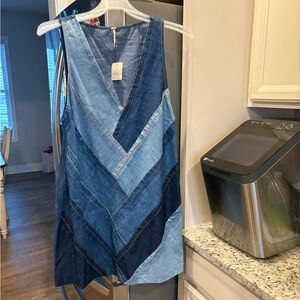 Free People Patches Of Denim Mini Dress